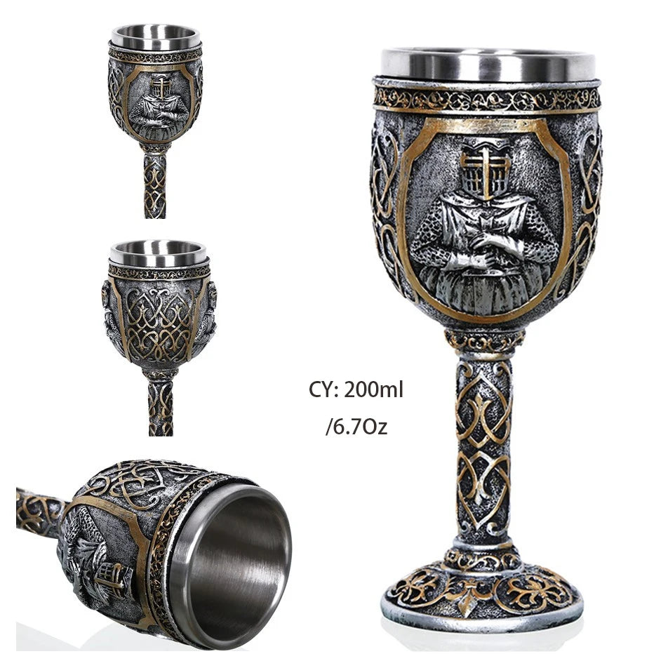 Skull Resin Stainless Steel Goblet 200ml Gothic Wine Glass Horrible Cocktail Glasses Whiskey Cup Pub Bar Drinkware Dropshipping